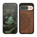 kwmobile スマホケース Google Pixel 9 / Pixel 9 Pro対応 ケース - 携帯ケース TPUバンパー ナチュラル 木製 ライジングサンデザイン