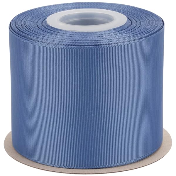 【IDECORRIBBONS】グログランリボン 幅75mm×全長22m スモークブルー(#363) 1ロール｜結婚式・リボンヘ..