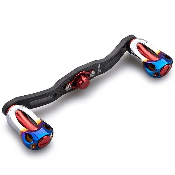 HEIGHTEN 120/110mm リール ハンドル 1.5K炭布 カーボン 22mm ノブ搭載 シマノ(SHIMANO) ダイワ(DAIWA) アブ(Abu) 通用 ベイトリール ..
