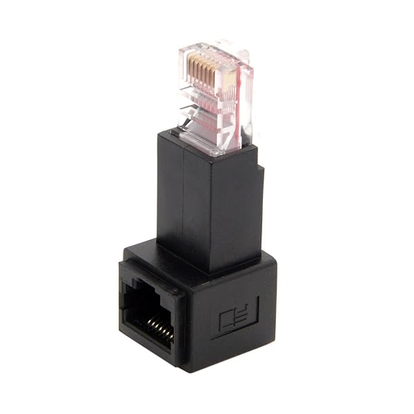 chenyang RJ45 8P8C FTP STP UTP Cat 5e LAN イーサネットネットワーク拡張コネクタアダプター 90度上向き。