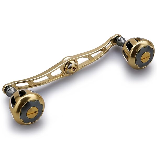 HEIGHTEN 130/120mm リール ハンドル 32mmノブ搭載 シマノ ダイワ アブガルシア 通用 ベイトリール 用 Wheel Series (ゴールド) (531)