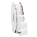 【Ribbonitlux】幅25mm バーラップワイヤーリボン 長さ18m ギフト包装、蝶結びの作り方、ナチュラルなウェディングの装飾、クリスマスツリーの飾りに最適 #029ホワイト