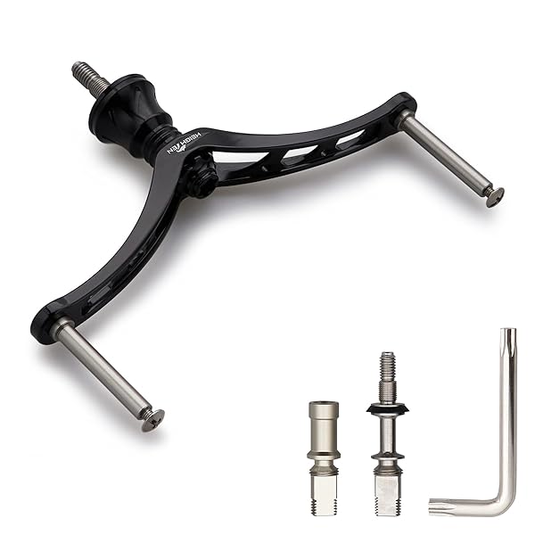 HEIGHTEN 80/92/95/98/110mm リール ハンドル (ノブ無し) シマノ(Shimano) ダイワ(DAIWA) 通用 スピニングリール 用 (98mm - ブラック) (106)
