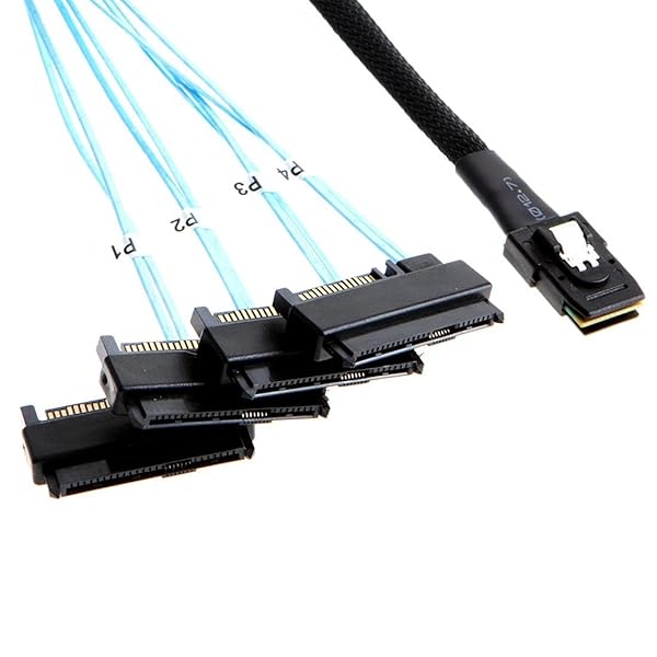Cablecc 内部 36 ピン ミニ SAS SFF-8087 ホストから 4 SFF-8482 ターゲット SAS クおよび SATA ケーブル 1M