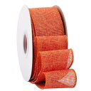 【Ribbonitlux】幅50mm バーラップワイヤーリボン 長さ18m ギフト包装、蝶結びの作り方、ナチュラルなウェディングの装飾、クリスマスツリーの飾りに...