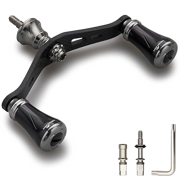 HEIGHTEN 90mm リール ハンドル シマノ ダイワ 通用 1.5K炭素布 カーボンクランクハンドル スピニング..