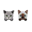 SSYSSY 刺繍 ワッペン アイロン接着両用タイプ 动物 猫 2個入 手芸 DIY用品 (A006)