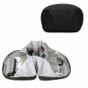 180° Open Sleeve with Zipper and Pockets for Gadget Tech Accessories - Black