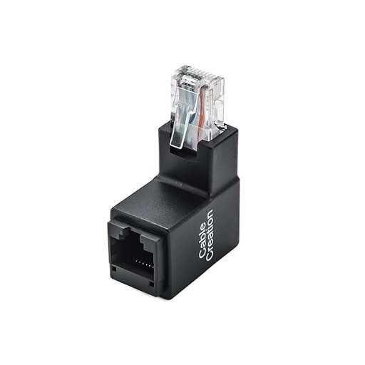 LANアダプター,CableCreation Cat5e / Cat6直角イーサネットアダプタ 90度及び270度RJ45 / 8P8Cイーサネット(メス)からRJ45 / 8P8C(オス)アダプタ ブラック LANアダプター,CableCreation Cat5e / Cat6直角イーサネットアダプタ 90度及び270度RJ45 / 8P8Cイーサネット(メス)からRJ45 / 8P8C(オス)アダプタ ブラック