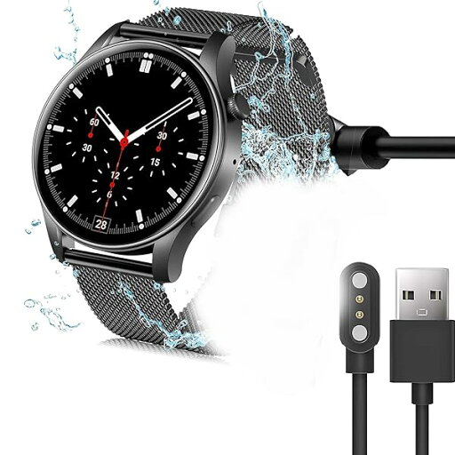 Lamshaw for VKAROOD スマートウォッチ ケーブル, USB 磁気充電ケーブル 磁気吸着 1メートル VKAROOD KC88 スマートウォッチに対応 (ブラック) Lamshaw for VKAROOD スマートウォッチ ケーブル, USB 磁気充電ケーブル 磁気吸着 1メートル VKAROOD KC88 スマートウォッチに対応 (ブラック)