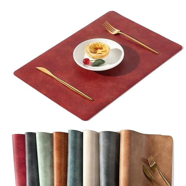 Univo Colors ランチョンマット 高質PUレザー 北欧 撥水 防汚 断熱 滑り止め 丸洗いOK 清潔しやすい 華..