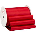 【Zofrud】サテンリボン幅100mm x 9m巻 - 手芸、ラッピング、 花束、ウェディングに最適 (レッド)