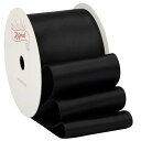 【Zofrud】サテンリボン幅50mm x 9m巻 - 手芸、ラッピング、 花束、ウェディングに最適 (ブラック)