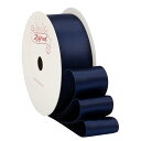 【Zofrud】サテンリボン幅25mm x 9m巻 - 手芸、ラッピング、 花束、ウェディングに最適 (ネイビー)