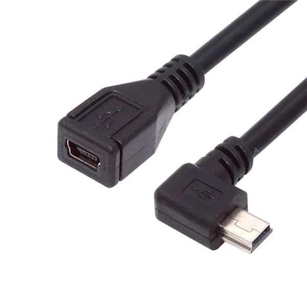 chenyang USB 2.0 Mini USB 5ピン オス-メス 90度 直角データ延長ケーブルアダプター