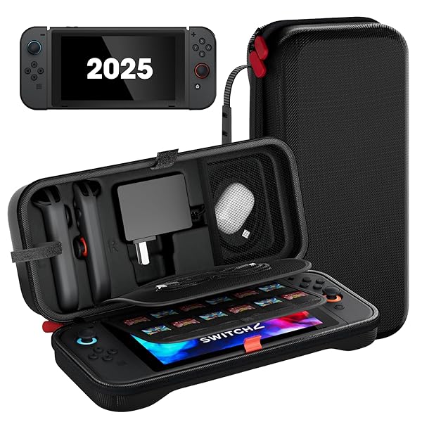 ProCase Compatible with Switch 2 収納用バッグ ゲームカードスロット付き 24枚収納可能 アクセサリ保..