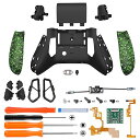 eXtremeRate xbox series S/X対応用テクスチャードVICTOR Xリマップキット、6プロファイル&ブラック・リデザイン・バックシェル&サイドレール&4つのバックボタン-コントローラーは含まれていません【テクスチャードグリーン】