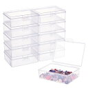 BENECREAT 12個9.75x7x3.25cm長方形小物収納ケース プラスチックケース ビーズ収納ケース パーツ収納ボックス 小物収納ボックス クリア
