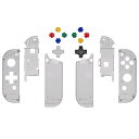 eXtremeRate スイッチ ジョイコンとswitch 有機elに対応用クリア素材のハンドヘルドコントローラーハウジング(D-Padバージョン)、またフルセットボタンが付き(switchとコンソールケースは含まれていません。)【クリアブラック】