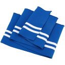 BENECREAT 2点 リブ生地 リブニット 白いストライプ 袖口用リブ生地 95x14.5x0.15cm 野球スポーツ服裾 ウエストバンド ネックライン トリム リブ生地 布 袖口 DIY 手芸 ミディアムブルー