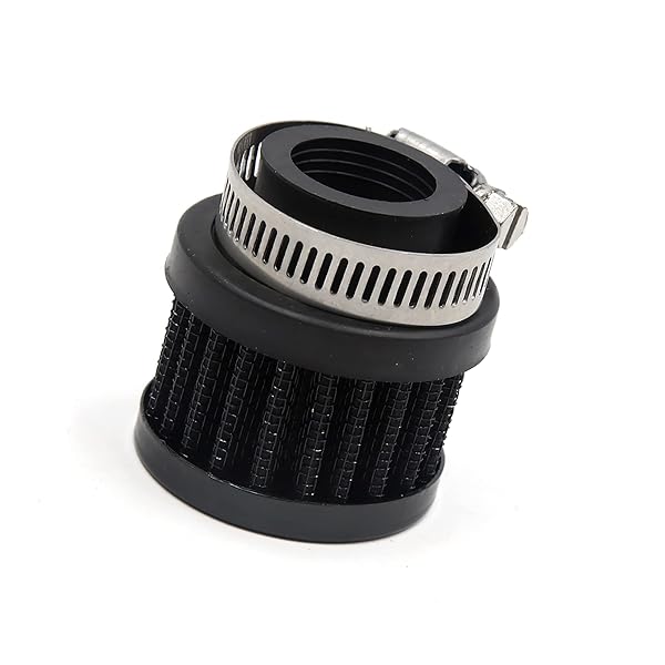 ACROPIX 車の吸気フィルター クリーナー 調節可能なクランプ付き 25mm入口直径 ブラック 1個