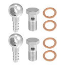 ACROPIX 14mm ID 10mm OD M14x1.5 バンジョーボルト ホースバーブ継手 ユニバーサルバンジョー継手 燃料ライン スクリューワッシャー...