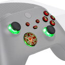 eXtremeRate Xbox Series X/Sコントローラーに対応用マルチカラー発光十字キーサムスティックスタートバックシェア、Xboxコアコントローラーに対応用クラシックシンボルボタンDTF LEDキット【スカーレットレッド】