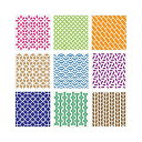 BENECREAT ステンシルシート プラスチック製 和紋様 描画テンプレート 30cm9枚入り 手帳用 絵図 ペイント リサイクル