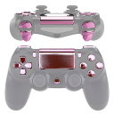 eXtremeRate プレステ4コントローラーに対応用D-pad R1 L1 R2 L2トリガータッチパッドアクションホームシェアオプションボタン、ps4 Slim Pro CUH-ZCT2コントローラーに対応用フルセットボタン【クロームピンク】