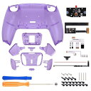 eXtremeRate ps5コントローラーBDM-010&BDM-020に対応用プログラムできる背面パドルクリアプラスティック製RISE4リマップキット、ps5コントローラーに対応用アップグレードボードと再設計されたバックケース&背面ボタン4つ‐p