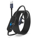 Syntech リンクケーブル 3M 充電付き、Meta Quest 3S/Quest 3/Quest2/Pico 4 に対応、別の充電ポート付き VR リンクケーブル、USB 3.0 から Type C コード ライト PC/SteamVR 用-ブ