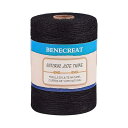 BENECREAT 200m線径2mm麻紐 麻コード 3プライ エコ 耐用 ジュエリー作り 室内装飾 工芸素材 クラフト糸 黒色