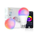 ORALUCE スマート LED電球 E26 60W相当 調光調色 スマートライト マルチカラー 1600万色RGB 昼白色&電球色 Alexa/Google Home対応 ハブ不要 遠隔操作 取扱説明書付 2個入 LDA9F-E26/2P