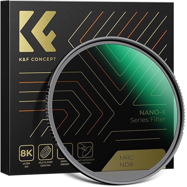 K&F Concept 77mm NDフィルター ND8 光量調節用フィルター 光学ガラス 多層コーティング 薄枠 薄型 撥水撥油（NANO-Xシリーズ）【メーカー直営店】