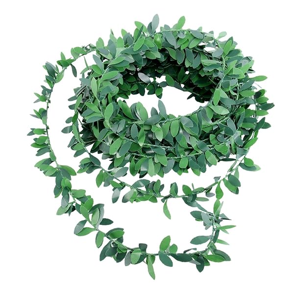 NUOLUX 人工観葉植物 緑 葉 7.5m 葉の長さ2cm 葉っぱ インテリア 造花 飾り 藤の造花 DIYヘッド バンド用 人工花輪の葉 緑の葉 オフィス ベランダ ガーデン 結婚式 結婚披露宴