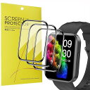 Lamsaw for RUIMEN D1 スマートウォッチ 保護フィルム,【3枚セット】全面保護 フィルム 3D全面保護 フロート高感度タッチ高透過率 水防指紋防止 RUIMEN D1 1.85インチスマートウォッチに対応 (3枚)