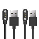 Lamshaw for Sinessy スマートウォッチ ケーブル, USB 磁気充電ケーブル 磁気吸着 1メートル Sinessy U9 2.1インチ スマートウォッチに対応 (ブラック+ブラック)(2)