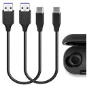 Geekria PUレザー 充電ケーブル 互換性 Type-C 充電コード USB to USB-C バングアンドオルフセン Bang & OLUFSENs Beoplay E8, Beoplay EQ, EX に対応 (黒 / 30cm 2パック)