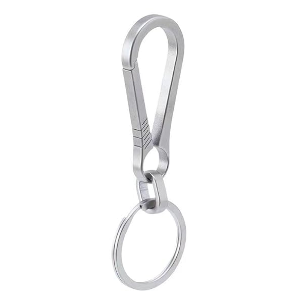 チタン合金登山用バックル、登山用バックルキーホルダー、防錆フック 男性用バックル小さいキーホルダー