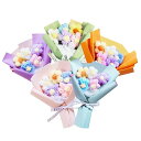 siawadeky 造花 花束 ニットフラワー 5束セット かぎ針編みフラワー 枯れない花 編み物 柔らかい おしゃれ 飾り 手作り フラワー 母の日 誕生日 ...