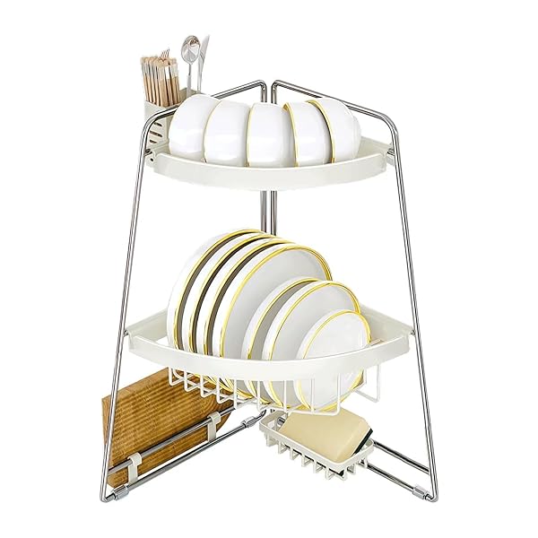 ママ倉 水切りラック 食器 シンク上水切りラック キッチン 食器乾燥 一人暮らし 収納 三角 水切り ラッ..