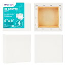 AUREUO ギャラリー ラップ キャンバス 15X15CM - 4枚入 中目 100%コットン 1.5インチ深さのエッジ - 芸術絵創作 現代油絵 美術装飾 水彩画・油絵画・アクリル兼用