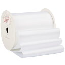 【Zofrud】サテンリボン幅89mm x 9m巻 - 手芸、ラッピング、 花束、ウェディングに最適 (ホワイト)