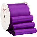 【Zofrud】サテンリボン幅63mm x 9m巻 - 手芸、ラッピング、 花束、ウェディングに最適 (パープル)