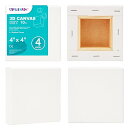 AUREUO ギャラリー ラップ キャンバス 10X10CM - 4枚入 中目 100%コットン 1.5インチ深さのエッジ - 芸術絵創作 現代油絵 美術装飾 水彩画・油絵画・アクリル兼用