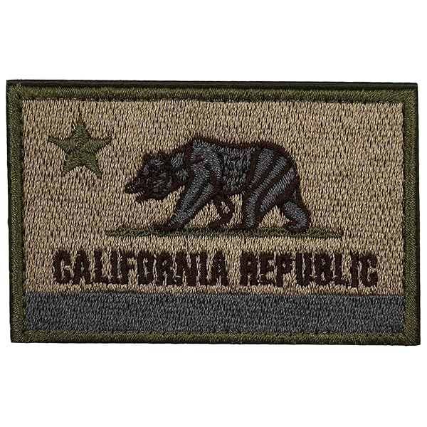 [PHOENIX IKKI] CALIFORNIA REPUBLIC カリフォルニア州旗 テキサス州旗 タクティカル ミリタリー サバゲー 布 刺繍 パッチ ワッペン 腕章 紋章 マジックテープ アップリケ CALIFORNIA REPUBLIC
