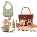 Wooden Teether 出産祝い ベビーギフト 新生児 豪華8点セット ベビー食器 ベビーおもちゃ 木製 知育玩具 赤ちゃん プレゼント 収納用箱付き