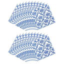 FOMIYES ブルー ル ナプキン、 80枚 シノワズリ ル ナプキン ブルー ホワイト 使い捨て 紙 ゲスト ハンド タオル ヴィンテージ ランチョン 用 バスルーム