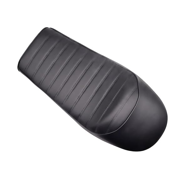 JPMODAO ブラック カフェレーサー シートバイク用 シート PUレザー ヴィンテージクー ハンプスタイル式..