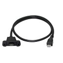 CERRXIAN パネルマウント MICRO USBオス -MICRO USBメス延長ケーブル データ送信 充電 MICRO USB M/F 50cm
